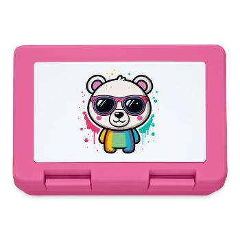 Regenbogenpanda-Brille - Brotdose - Pink - Vorne