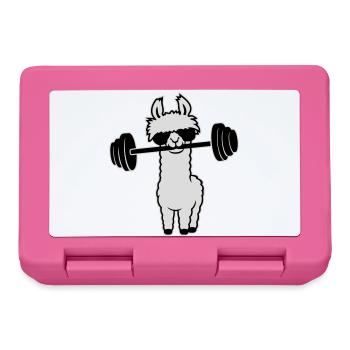 Cool Lama Gewichtheber Langhantel Sonnenbrille Gym - Brotdose - Pink - Vorne