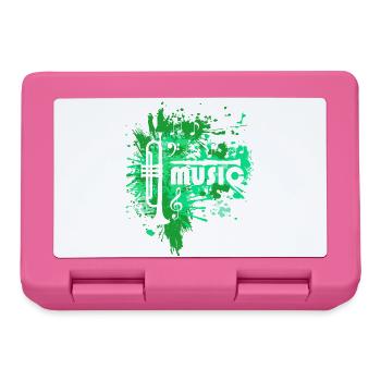 Grünes Trompete Splatter Musik - Brotdose - Pink - Vorne
