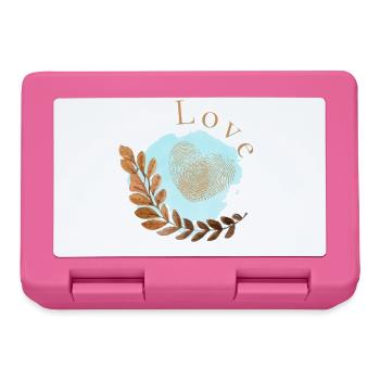 Love Herz Fingerabdruck Design - Brotdose - Pink - Vorne