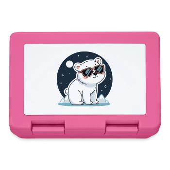 Nachtaktiver Eisbär und Sonnenbrille - Brotdose - Pink - Vorne