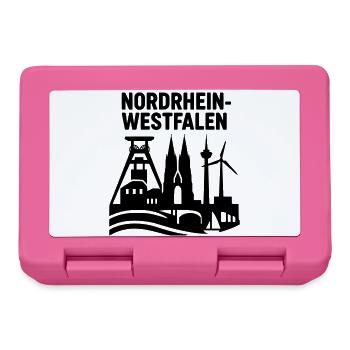 Nordrhein Westfalen NRW Wahrzeichen Silhouette  - Brotdose - Pink - Vorne