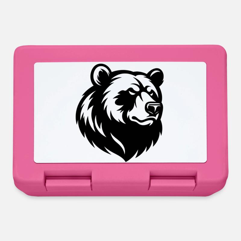 Angry Bear Head - Brotdose - Pink