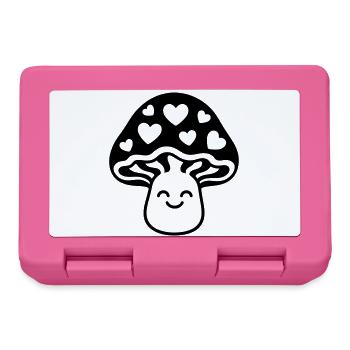 Sweet mushroom with heart and face - Lunchbox - pink - Front