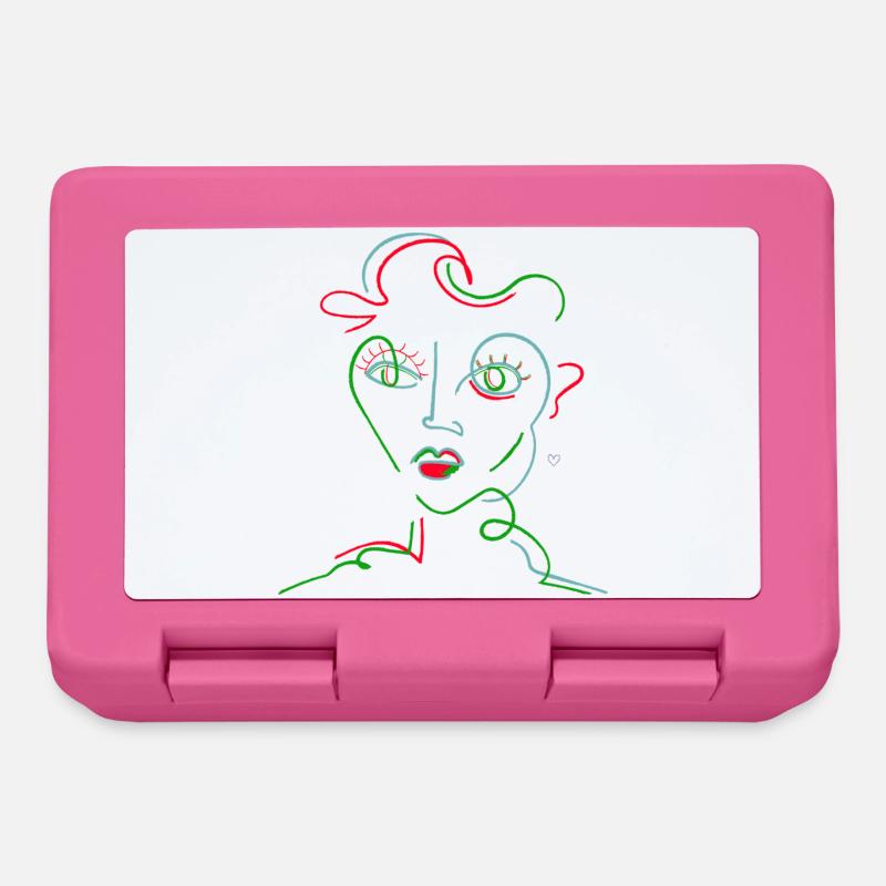 Neon Line Portrait - Lunchbox - pink