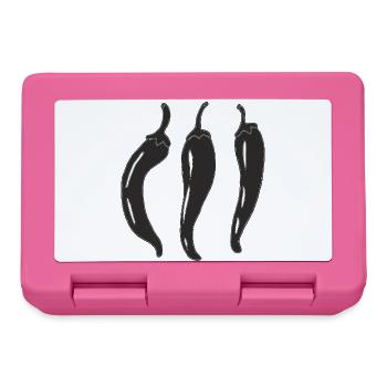 Three Chili Line Art - Lunchbox - pink - Front