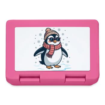 Pingouin mignon - Cadeau pour l’amoureux des manchots - Boîte à goûter - rose - Devant