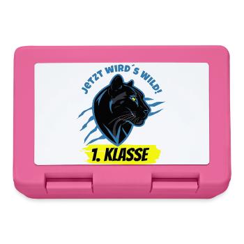 Jetzt wird's Wild - Schwarzer Panther 1. Klasse - Brotdose - Pink - Vorne