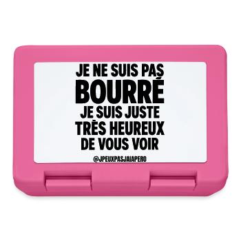 Je ne suis pas bourré Humour Apéro Homme - Boîte à goûter - rose - Devant