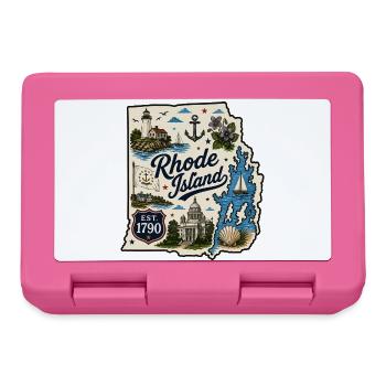 Rhode Island Ocean State Vintage-Aufkleber - Brotdose - Pink - Vorne