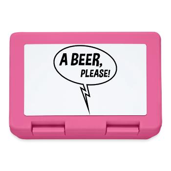 Ein Bier, bitte! (Sprechblase, Trinken, Down B) - Brotdose - Pink - Vorne