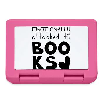 Emotionally Attached To Books, Black - Lunchbox - pink - Front