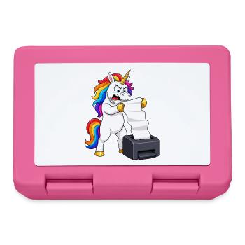 Funny Unicorn Printer Jam Rage - Lunchbox - pink - Front