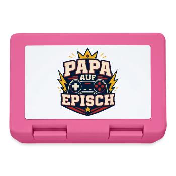 Papa auf episch – Lustiger Vater Gaming Spruch - Brotdose - Pink - Vorne