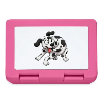 Dizzy Dalmatian Tail Chasing Tornado - Lunchbox - pink - Front