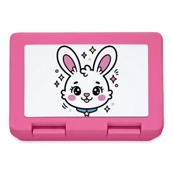 Lapin lumineux à étoiles pastel - Boîte à goûter - rose - Devant