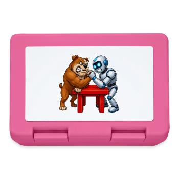 Robot nerveux de bras de fer de bouledogue - Boîte à goûter - rose - Devant