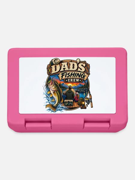 Papas Angelcrew Bass Angeln lustiges Papa T-Shirt - Brotdose - Pink