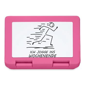Ich jogge ins Wochenende - Brotdose - Pink - Vorne
