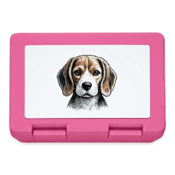 Beagle Line Portrait - Brotdose - Pink - Vorne