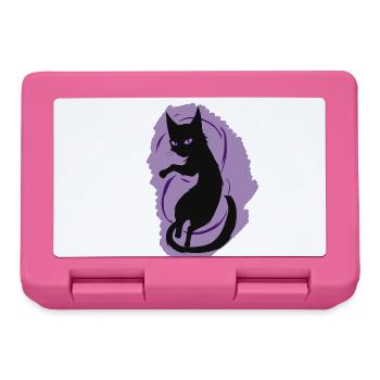 Mitternachtskatzen-Silhouette - Brotdose - Pink - Vorne