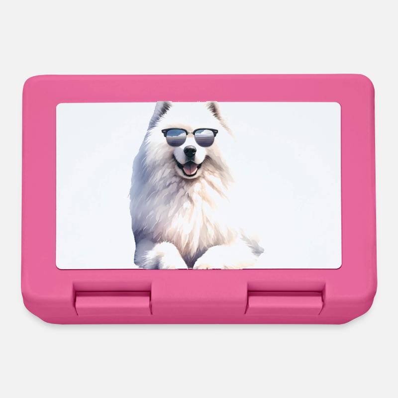 Chien Samoyède Cadeaux Mignon Samoyède Chien Graphique - Boîte à goûter - rose