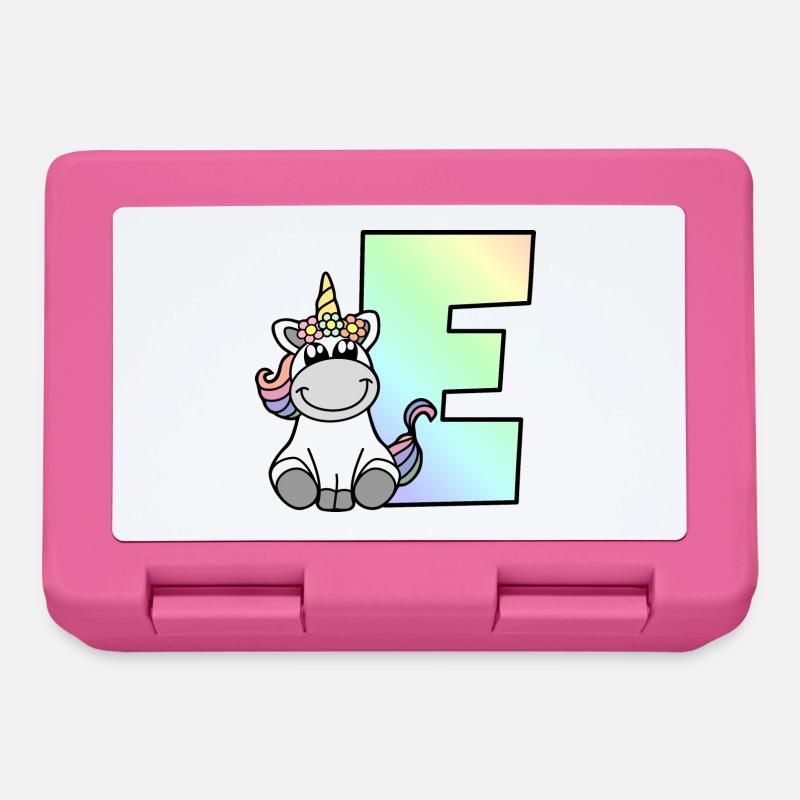 Einhorn Buchstabe E - Brotdose - Pink