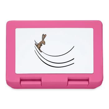 Hase Skihase Skispringen Rampe Ski fahren Schnee - Brotdose - Pink - Vorne