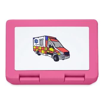 RTW Rettungsdienst Krankenwagen Einsatz Alarm NEF - Brotdose - Pink - Vorne