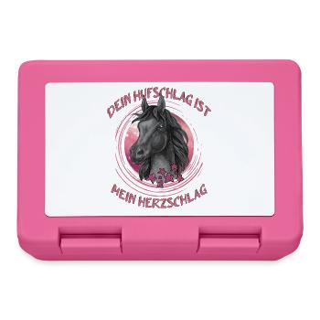 Pferde reiten ist Pferdeliebe für das Pferd - Brotdose - Pink - Vorne