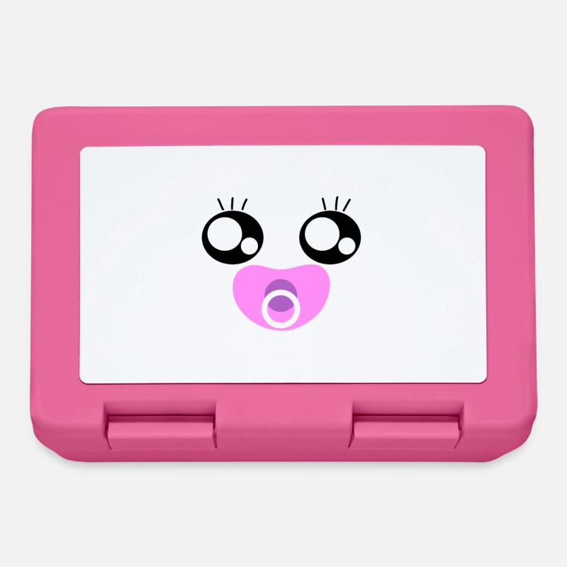A Super Sweet Facial Expression With A Pacifier - Lunchbox - pink