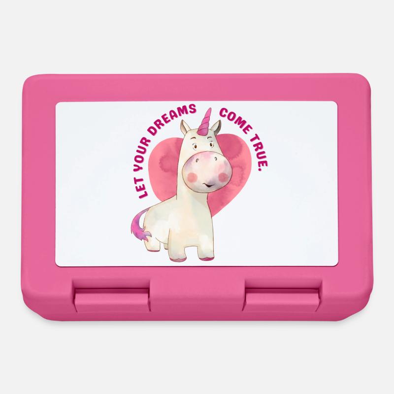Süßes Einhorn "Let you dreams come true" - Brotdose - Pink