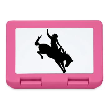 Cowboy beim Rodeo - Brotdose - Pink - Vorne