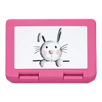 Knuffiger Hase - Häschen - Hasen - Kaninchen - Brotdose - Pink - Vorne