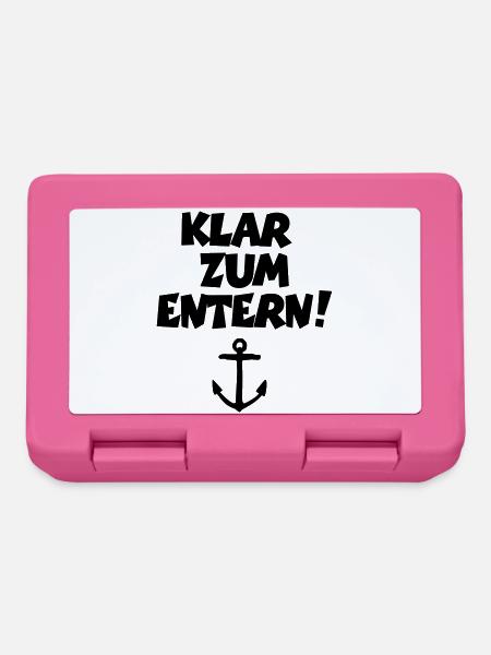 Klar zum Entern! Segeln Segler Segelspruch - Brotdose - Pink