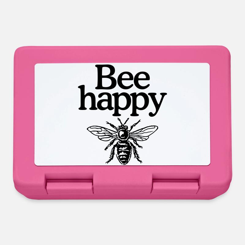 Bee happy - Bienen, Imkerei, Imker - Brotdose - Pink