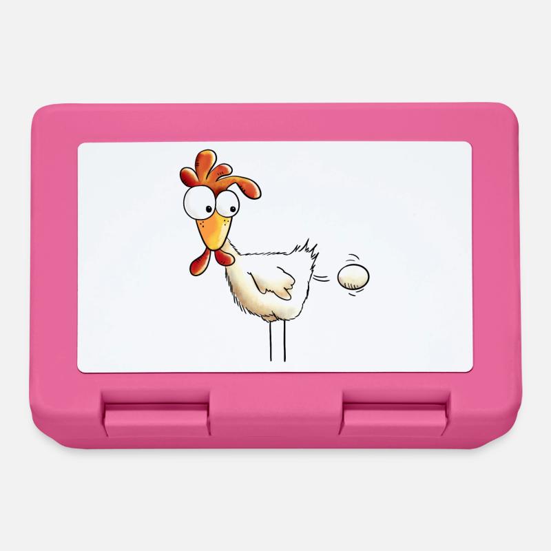 Poule pond un oeuf dessin animé - Boîte à goûter - rose