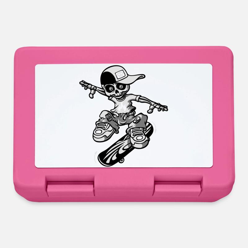squellette skateur - Boîte à goûter - rose