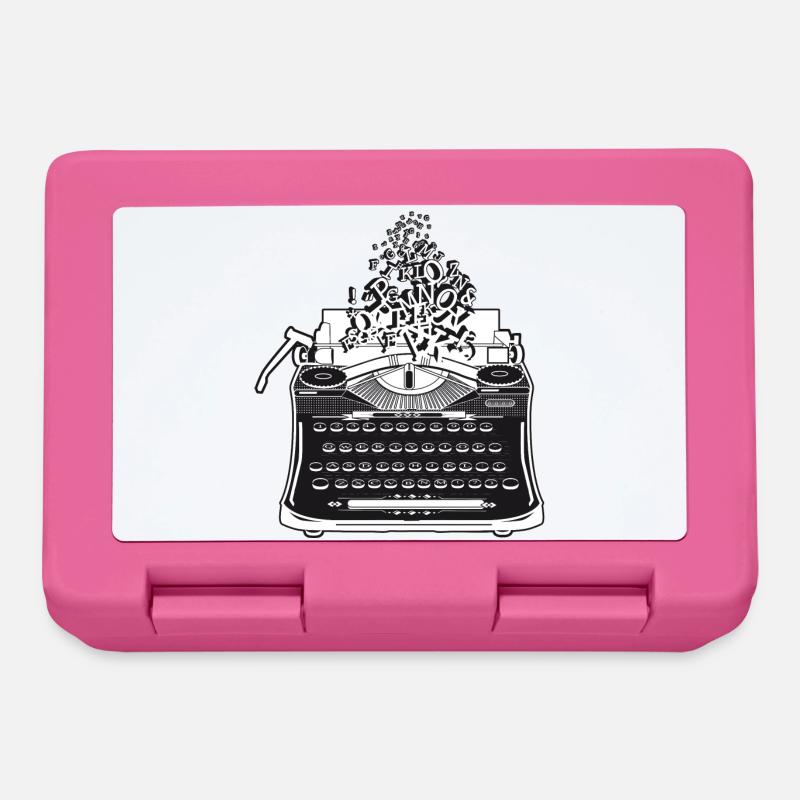 nostalgic antique typewriter with letters - Lunchbox - pink