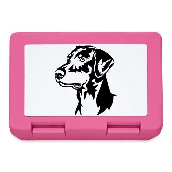 Doberman Head - Lunchbox - pink - Front