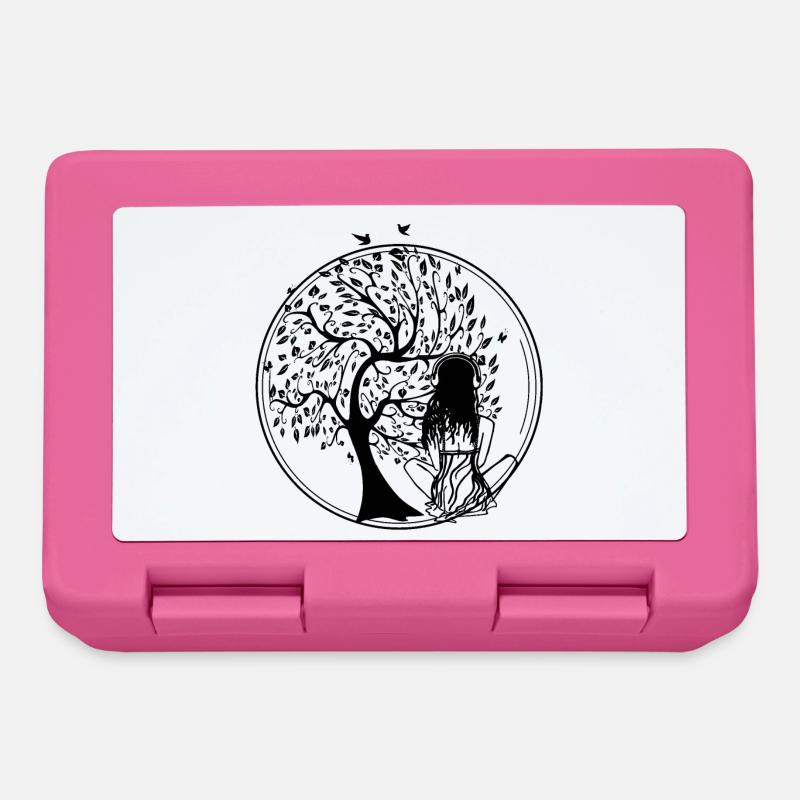 Arbre Silhouette Écouteurs - Boîte à goûter - rose
