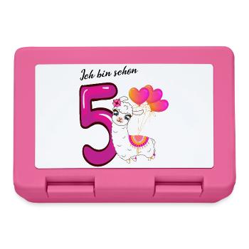 Fünfter Geburtstag Ich bin schon fünf Jahre - Brotdose - Pink - Vorne