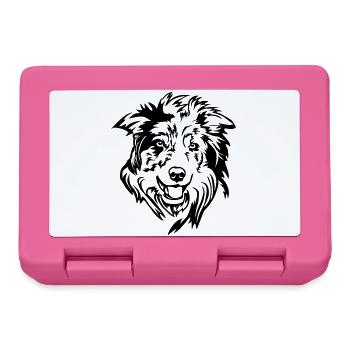 Tête de Border Collie - Boîte à goûter - rose - Devant
