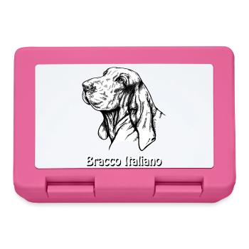 Bracco Italiano Portrait mit Text - Brotdose - Pink - Vorne