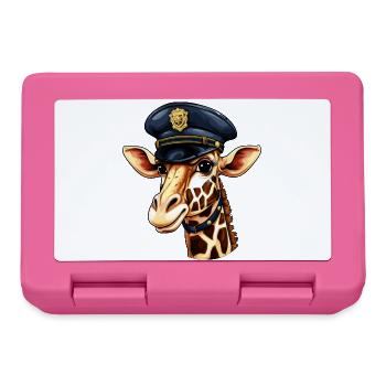 Giraffe Policewoman - Lunchbox - pink - Front