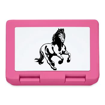Étalon frison au galop - Boîte à goûter - rose - Devant