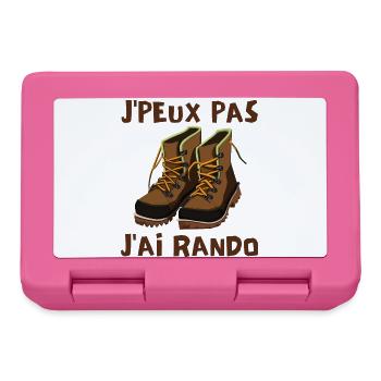 rando, randonnée, randonneur - Boîte à goûter - rose - Devant