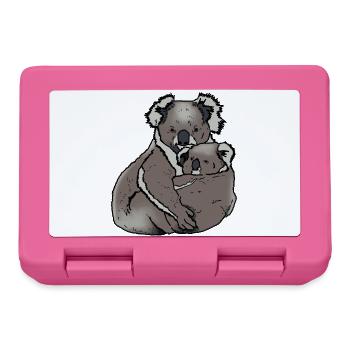 Koala - Mom with Baby - Lunchbox - pink - Front
