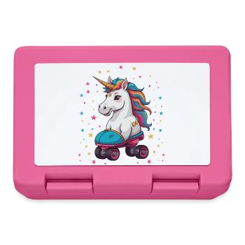 Licorne drôle de patin à roulettes - Boîte à goûter - rose - Devant