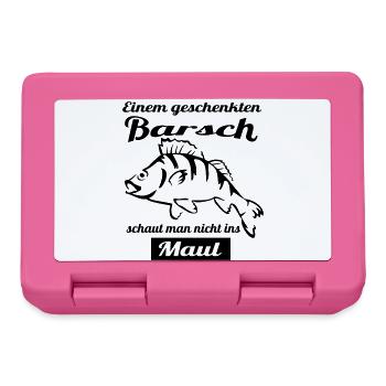 Angler Motiv mit Barsch - Brotdose - Pink - Vorne